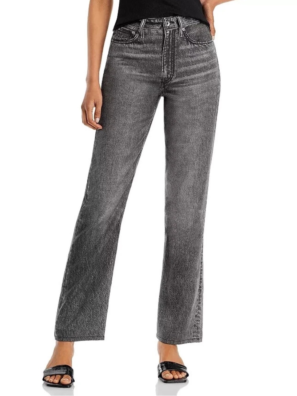 Rag & Bone Alex High Rise Straight Leg Jeans Black Women's Size 29 Sweatpants